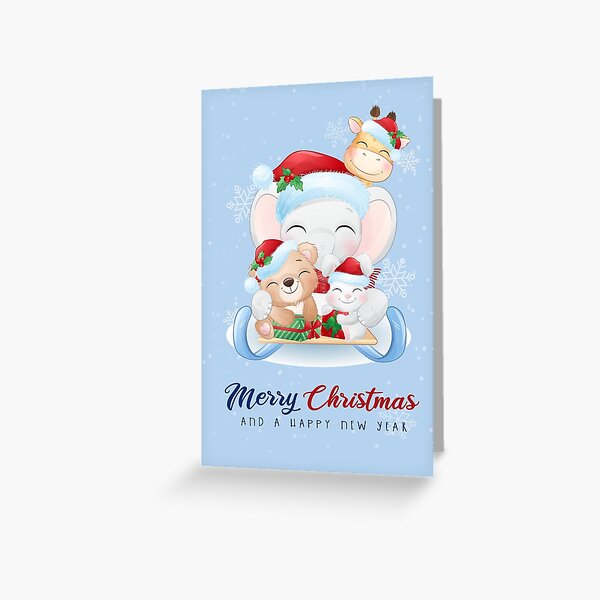 Adorable Merry Christmas Greeting Card