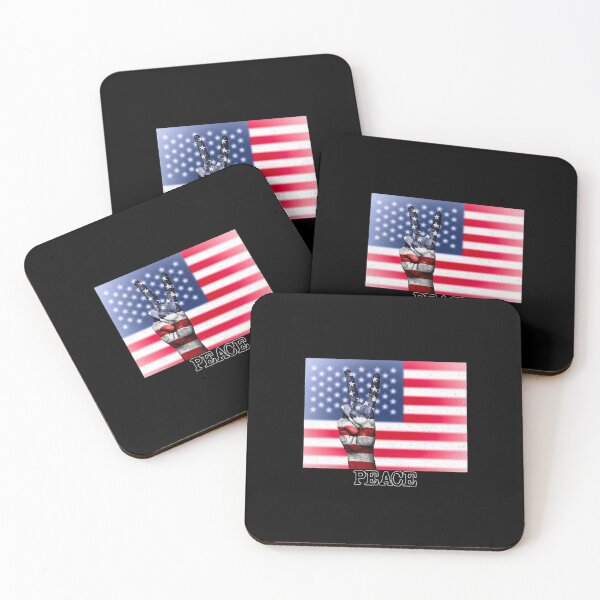 Item preview, Peace Sign Hand on Distressed American Flag USA designed and sold by merch-Mashed.