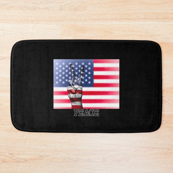 Item preview, Peace Sign Hand on Distressed American Flag USA designed and sold by merch-Mashed.