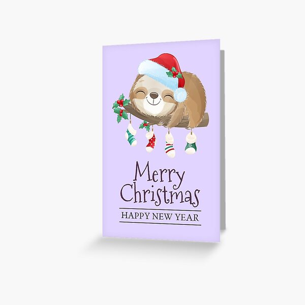 Sloth Christmas Wishes Greeting Card