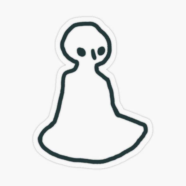 nosed ghost sitting, dark | heliosienne Transparent Sticker