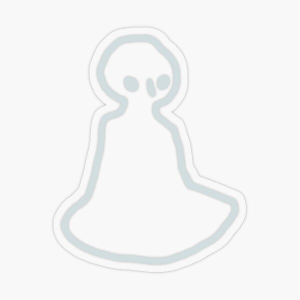 nosed ghost sitting, light | heliosienne Transparent Sticker