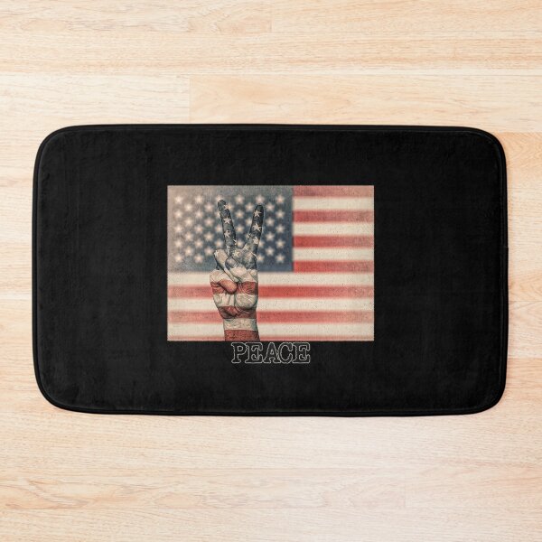Item preview, Peace Sign Hand on Distressed American Flag USA designed and sold by merch-Mashed.