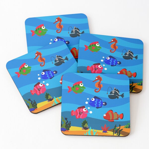 Item preview, Under water aquarium with anglerfish seahorse and clownfish designed and sold by AnKroDesigns.