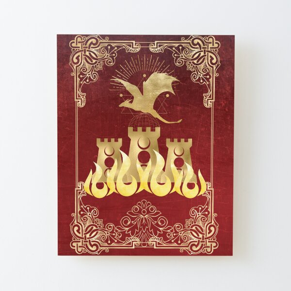 The Great Dragon Fire Siege Wood Mounted Print