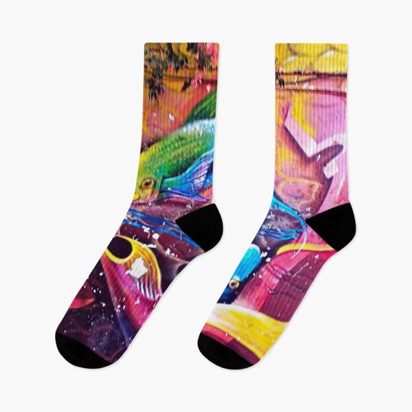 Item preview, Mural Graffiti Colorful Fish Pisces Zodiac Astrological Sign designed and sold by worldways.