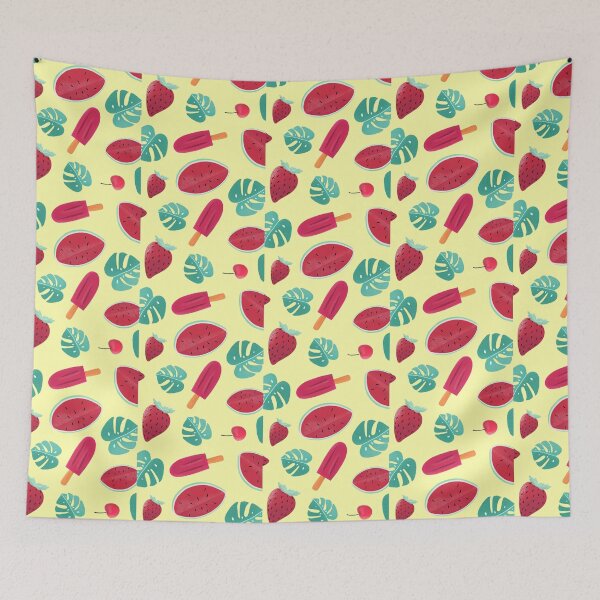 Item preview, Red Fruits - Watermelon, lollipop, leaves, cherry and Strawberry designed and sold by worldtrend.