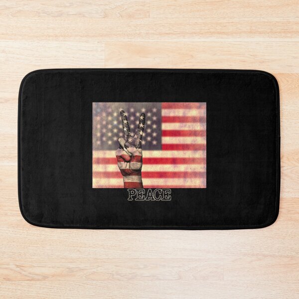 Item preview, Peace Sign Hand on Distressed American Flag USA designed and sold by merch-Mashed.