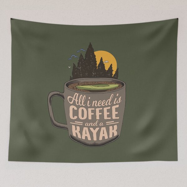 Item preview, Coffee & Kayak Art Gift For Kayaking and Paddling Lovers designed and sold by MrEddie10.