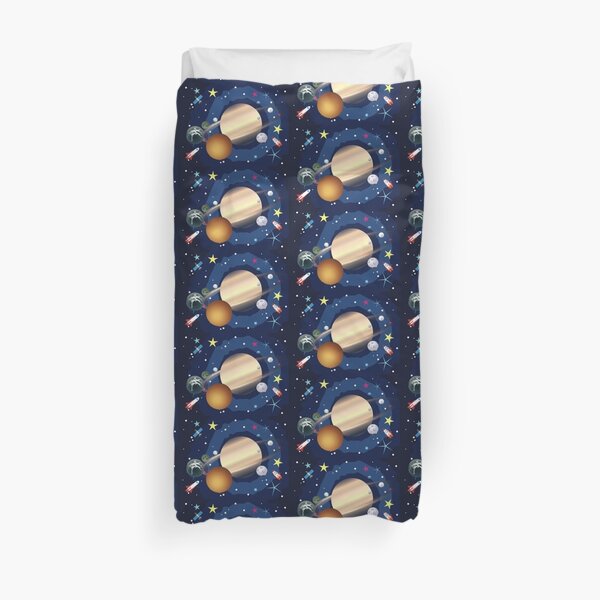 Saturn in the Space Duvet Cover