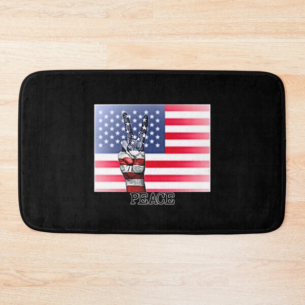 Item preview, Peace Sign Hand on Distressed American Flag USA designed and sold by merch-Mashed.