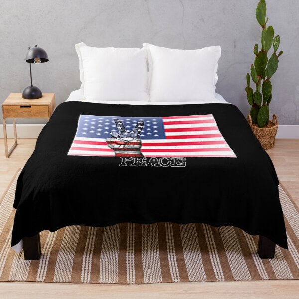 Item preview, Peace Sign Hand on Distressed American Flag USA designed and sold by merch-Mashed.