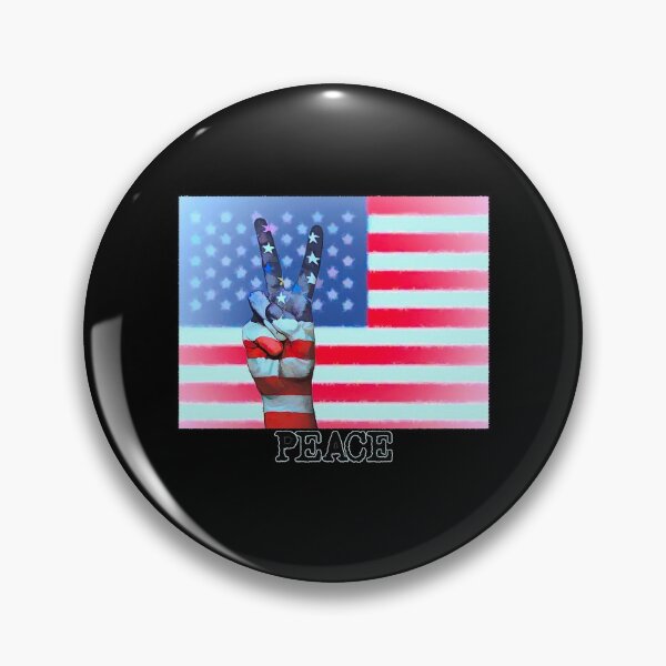 Item preview, Peace Sign Hand on Distressed American Flag USA designed and sold by merch-Mashed.