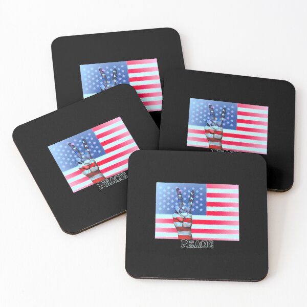 Item preview, Peace Sign Hand on Distressed American Flag USA designed and sold by merch-Mashed.