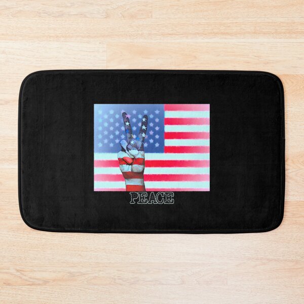 Item preview, Peace Sign Hand on Distressed American Flag USA designed and sold by merch-Mashed.
