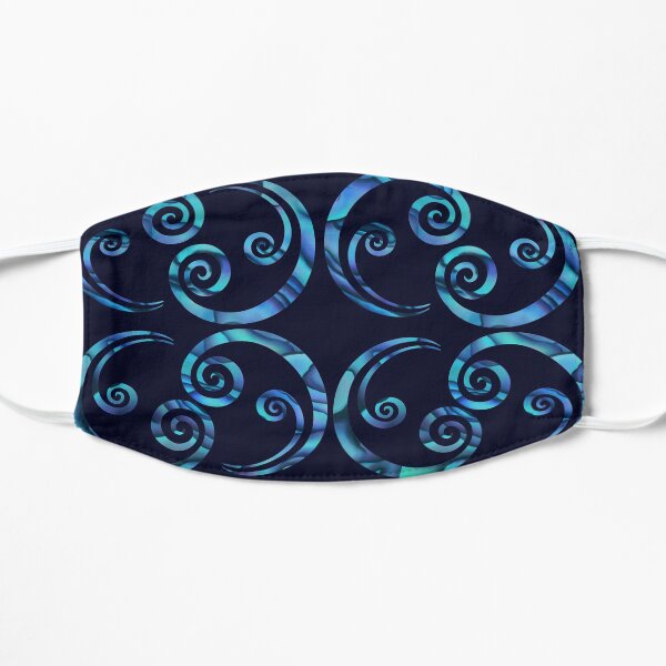 Paua koru line Flat Mask