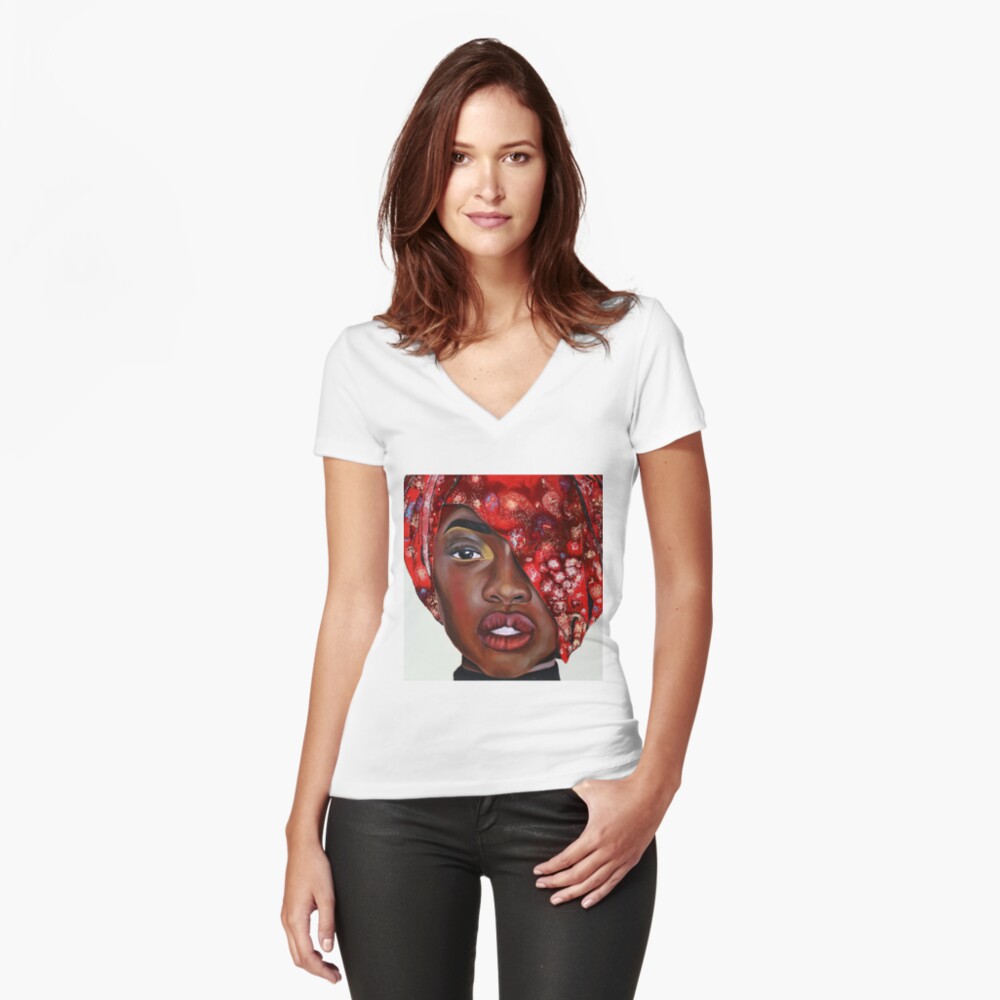 Item preview, Fitted V-Neck T-Shirt designed and sold by mikelahl.