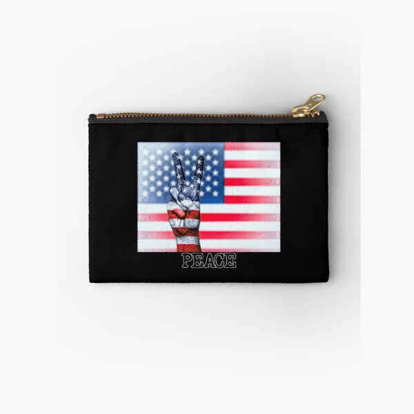 Item preview, Peace Sign Hand on Distressed American Flag USA designed and sold by merch-Mashed.