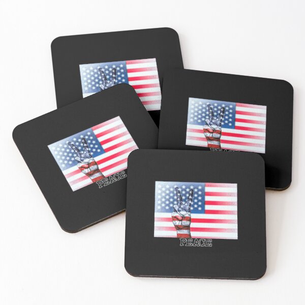 Item preview, Peace Sign Hand on Distressed American Flag USA designed and sold by merch-Mashed.