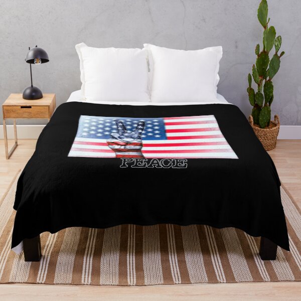 Item preview, Peace Sign Hand on Distressed American Flag USA designed and sold by merch-Mashed.