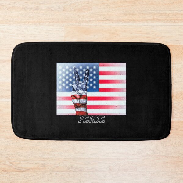 Item preview, Peace Sign Hand on Distressed American Flag USA designed and sold by merch-Mashed.