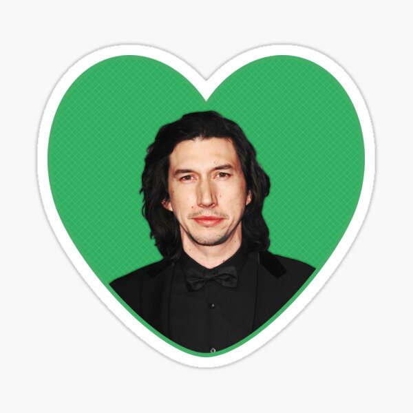 Vista previa del artículo con la obra «Adam Driver Green & Black Heart Editar», diseñado y vendido por goon-squad.