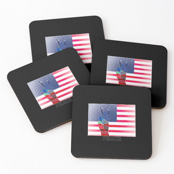 Item preview, Peace Sign Hand on Distressed American Flag USA designed and sold by merch-Mashed.