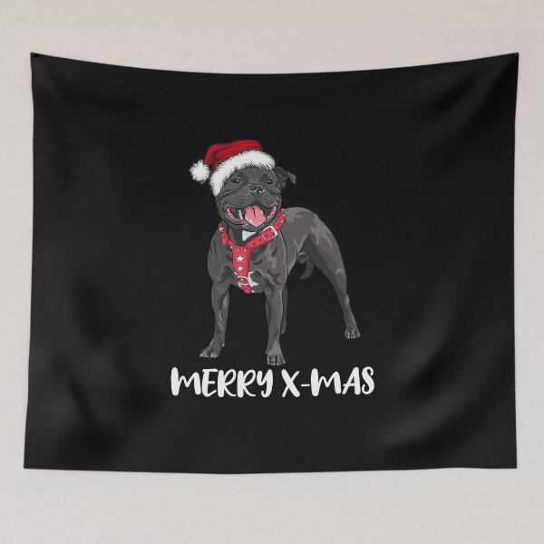 Item preview, Staffordshire Bull Terrier Christmas Merry X-Mas Gift Idea designed and sold by andosmedia.