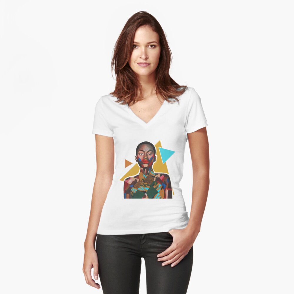 Item preview, Fitted V-Neck T-Shirt designed and sold by mikelahl.