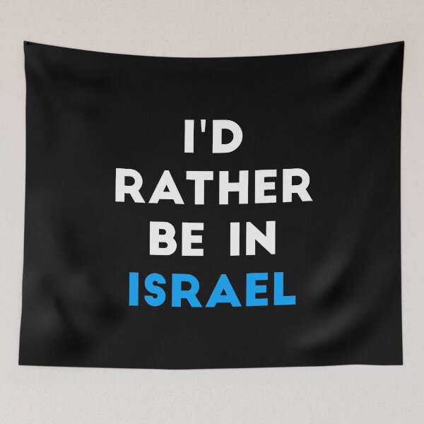 Item preview, I'd Rather Be in Israel (Blue) designed and sold by HebrewHipster.