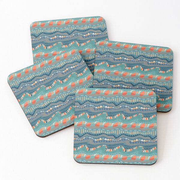 Item preview, Abstract geological layers composition with stylized parachutes designed and sold by Natural-Avenue.