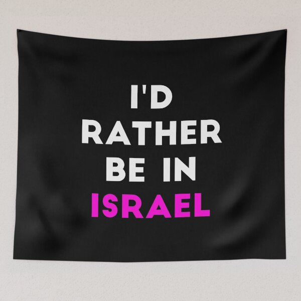Item preview, I'd Rather Be in Israel (Pink) designed and sold by HebrewHipster.