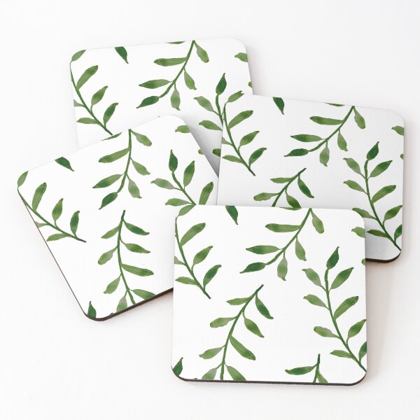 Item preview, Green Watercolor Leaves on White  designed and sold by Cheryl Graham.