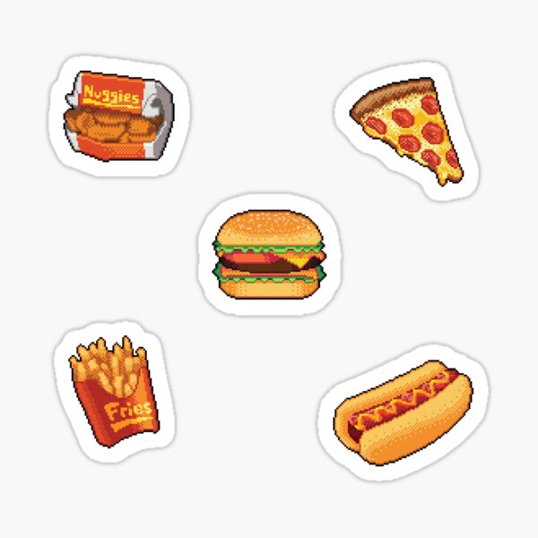 Pixel Fast Food sticker set Sticker