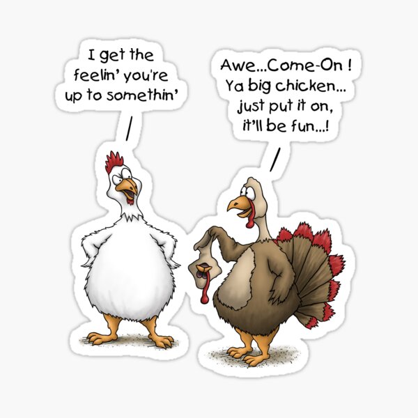 Funny Thanksgiving Big Chicken It'll Be Fun Turkey Cartoon Funny Thanksgiving Big Chicken It'll Be Fun Turkey Cartoon