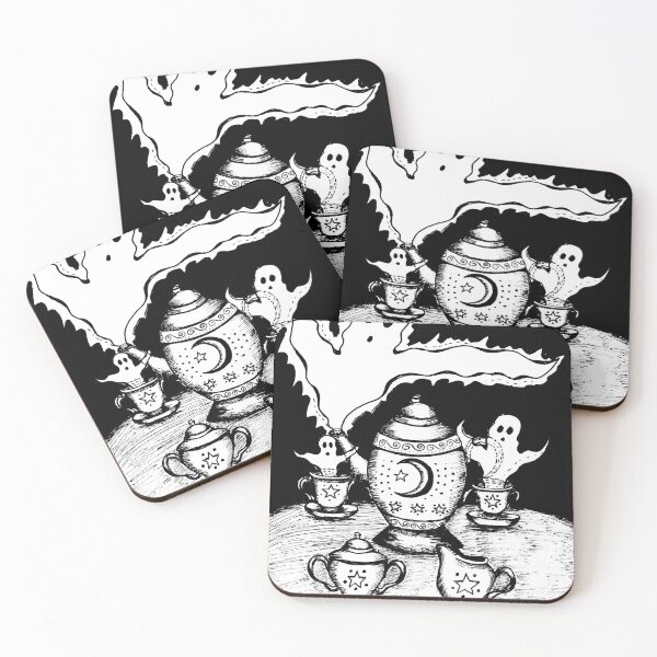 Item preview, Spooky Ghost Tea Party designed and sold by Intergalactic Unicorn: Art by Anna Schmidt.