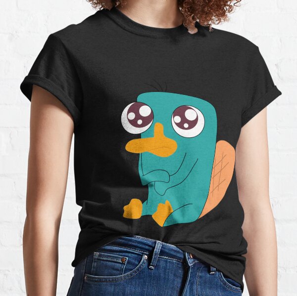 Baby Perry! T Shirt Big Size 100% Cotton Baby Perry Green Ornitorinco  Detective Funny Show