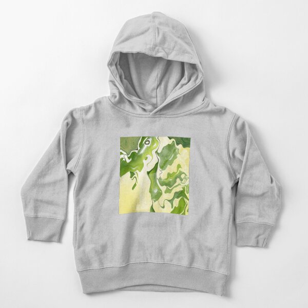Acrylic Abstract Green Leaves Toddler Pullover Hoodie