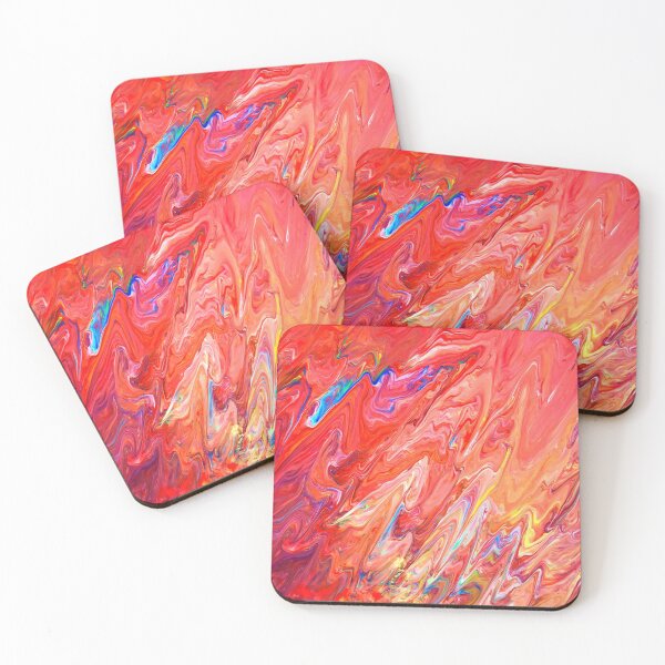 Item preview, Crimson Rainbows acrylic abstract painting designed and sold by Color Splash Gallery.