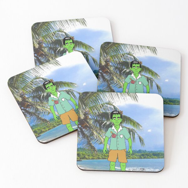 Item preview, Frankenstein's Monster at the Beach designed and sold by Intergalactic Unicorn: Art by Anna Schmidt.
