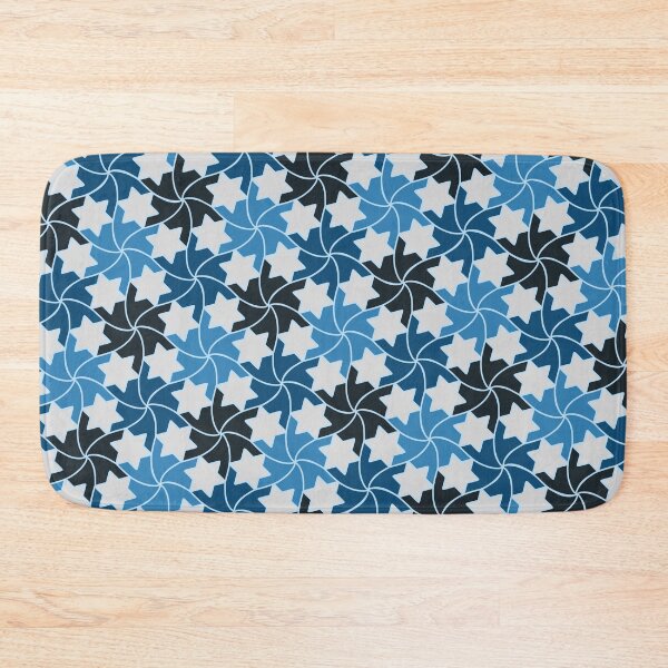 Item preview, Midnight Blue Silver Shooting Star Tile Mosaic Pattern designed and sold by tremendoustees.
