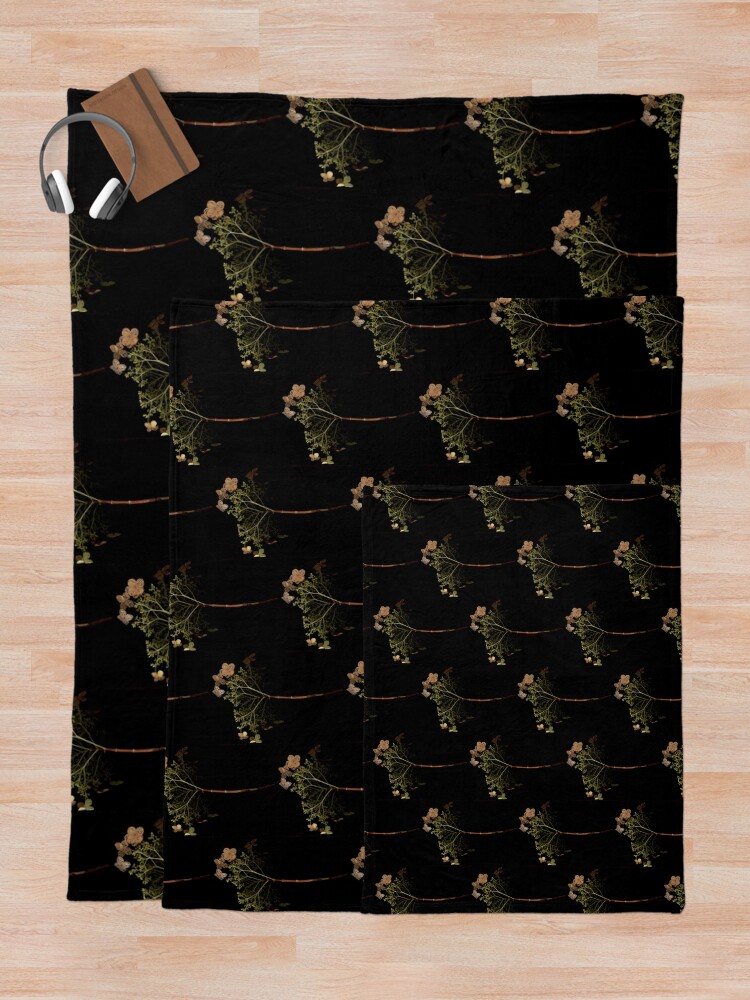 Thumbnail 5 of 6, Throw Blanket, Tranquility Hydrangea Dark Floral designed and sold by LindasPhotoArt.