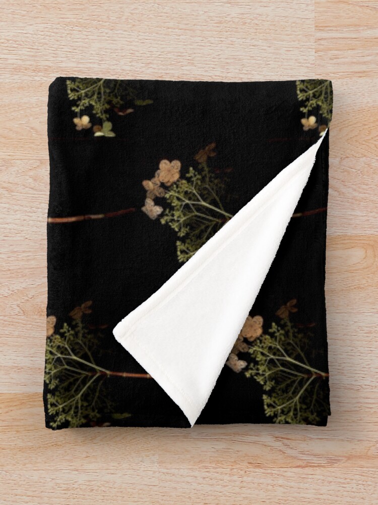 Thumbnail 3 of 6, Throw Blanket, Tranquility Hydrangea Dark Floral designed and sold by LindasPhotoArt.
