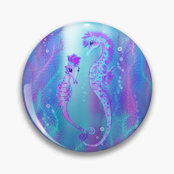 Item preview, blue seahorses swimming in a turquoise sea designed and sold by maggieDAS.