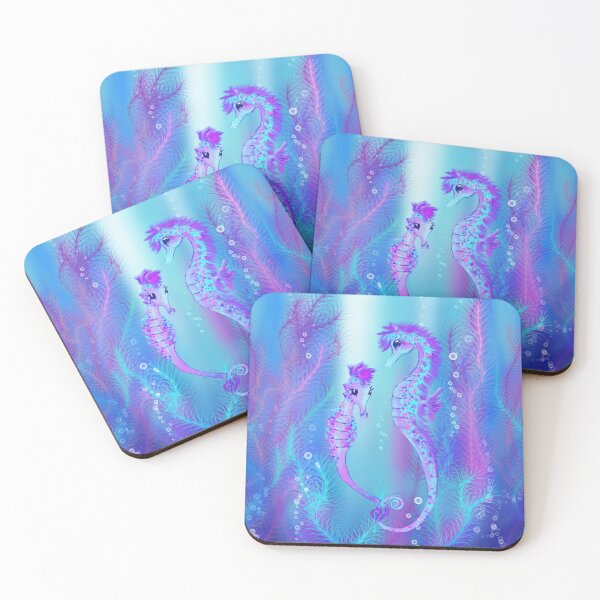 Item preview, blue seahorses swimming in a turquoise sea designed and sold by maggieDAS.