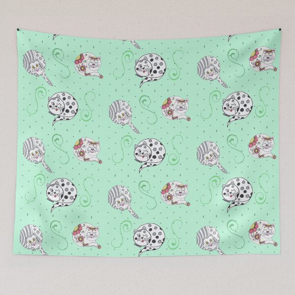 Item preview, Cat Pattern On Mint designed and sold by ckylin.