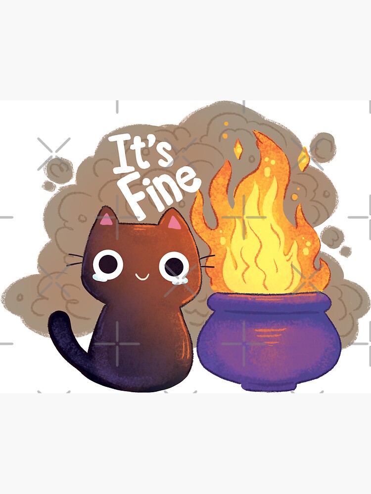 It's Fine Witchy Cat by michelledraws