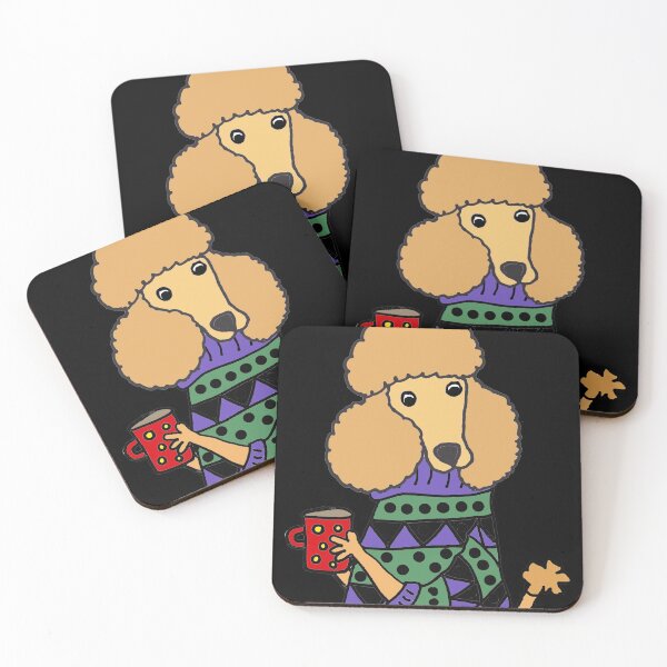 Item preview, Funny Apricot Poodle Dog Drinking Coffee Cartoon designed and sold by Nature's Fancy.