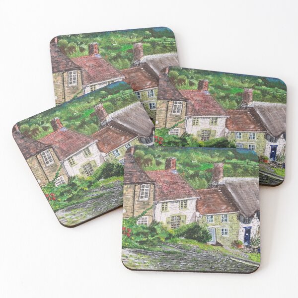 Item preview, A quaint scene in Shaftesbury, Dorset England of a row of cottages on a hill. designed and sold by shaz141.