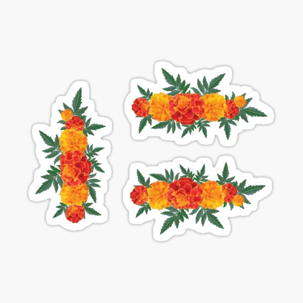 Cempasúchil mexican flowers day of the dead marigold bouquet Sticker